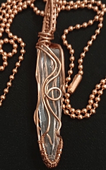 terminated lemurian crystal with copper beads-a